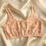 Girls' Soft Cotton Floral Training Bra – Wire-Free Beginner Crop Top