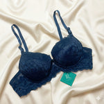 Premium Floral Lace Push-Up Bra – Underwire Support & Scalloped Edges