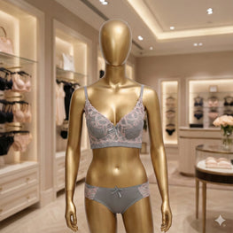 "Mystic Scroll" Contrast Embroidery Lingerie Set