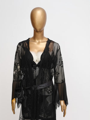 Black Lace Nighty 3-Piece Set