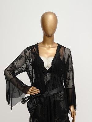 Black Lace Nighty 3-Piece Set