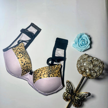 Wild Stripes: Leopard & Stripe Contrast Push-Up Bra