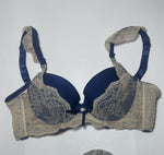 Royal Sapphire & Champagne Lace Lingerie Set