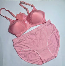 Blush Rose Lace-Trim Lingerie Set (2-Piece)