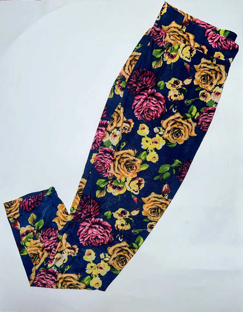 Midnight Bloom Floral Stretch Trousers
