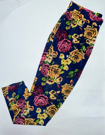 Midnight Bloom Floral Stretch Trousers