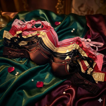 Modern Contrast Trim Push-Up Bra – Smooth Cup with Lace Wings