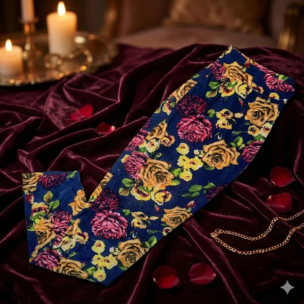 Midnight Bloom Floral Stretch Trousers