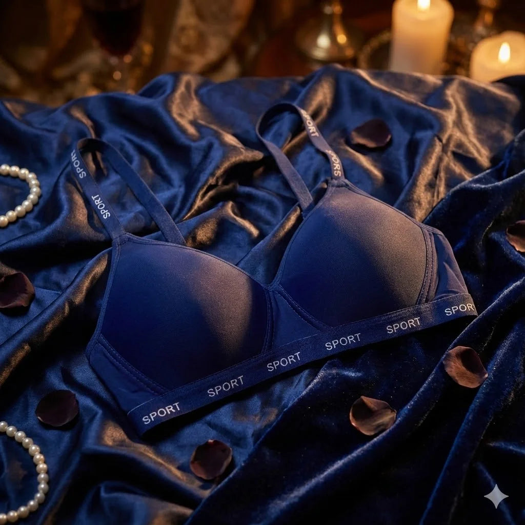 Seamless Wireless "SPORT" Lettering Comfort Bra – Push Up & Adjustable