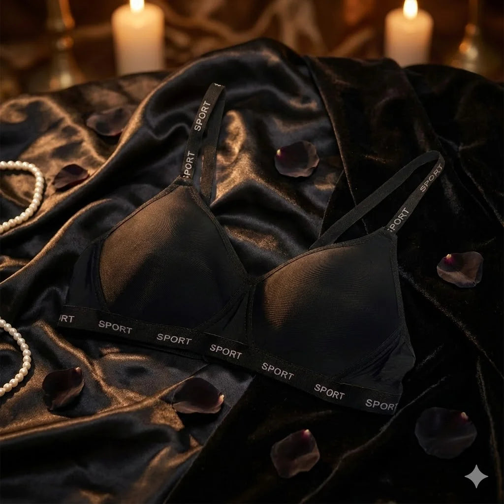 Seamless Wireless "SPORT" Lettering Comfort Bra – Push Up & Adjustable