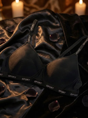 Seamless Wireless "SPORT" Lettering Comfort Bra – Push Up & Adjustable