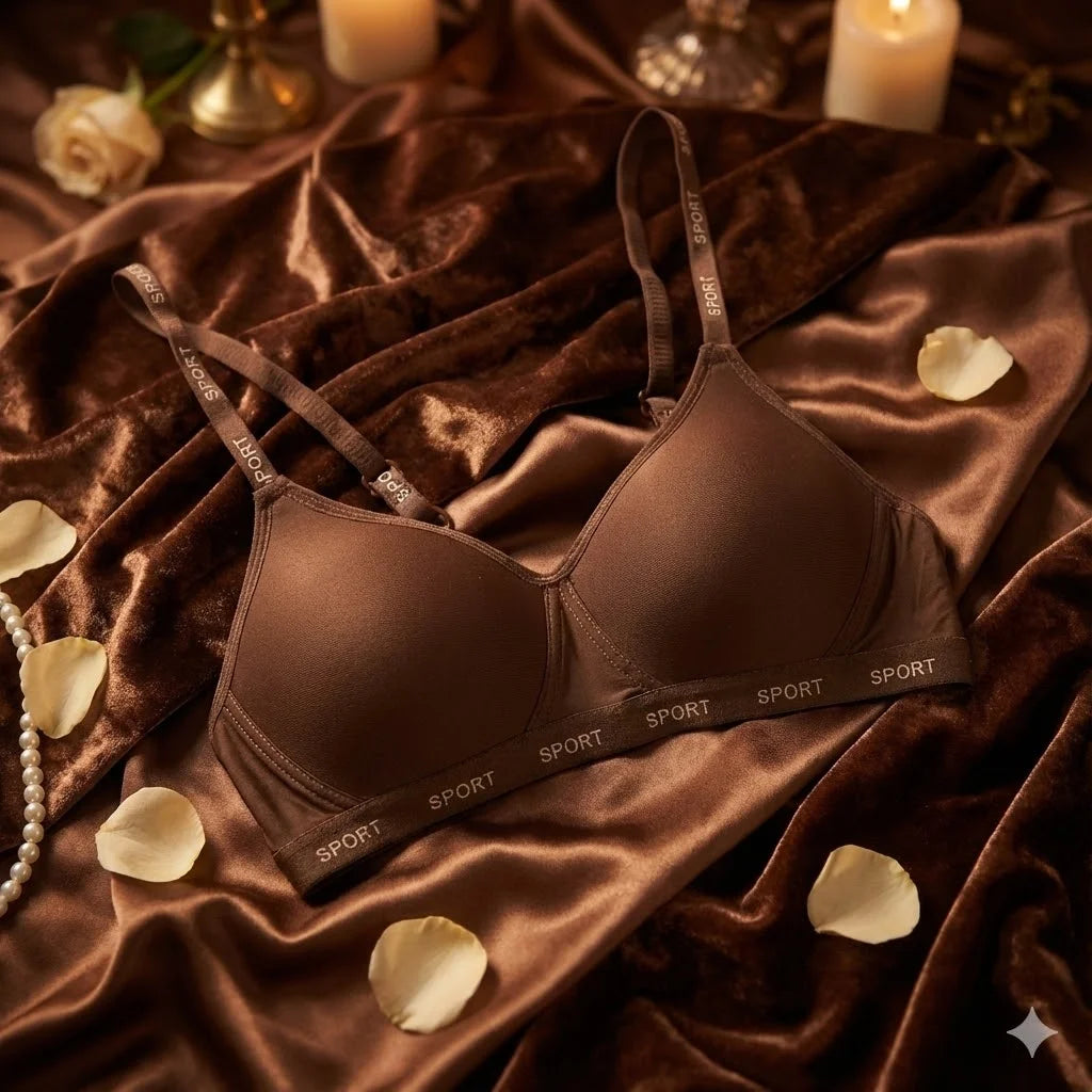 Seamless Wireless "SPORT" Lettering Comfort Bra – Push Up & Adjustable