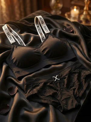 Love Secret Black Comfort Set - Bralette & Lace Panty