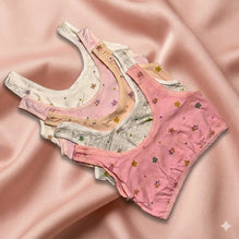Girls' Soft Cotton Floral Training Bra – Wire-Free Beginner Crop Top