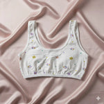 Girls' Soft Cotton Floral Training Bra – Wire-Free Beginner Crop Top