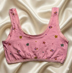 Girls' Soft Cotton Floral Training Bra – Wire-Free Beginner Crop Top